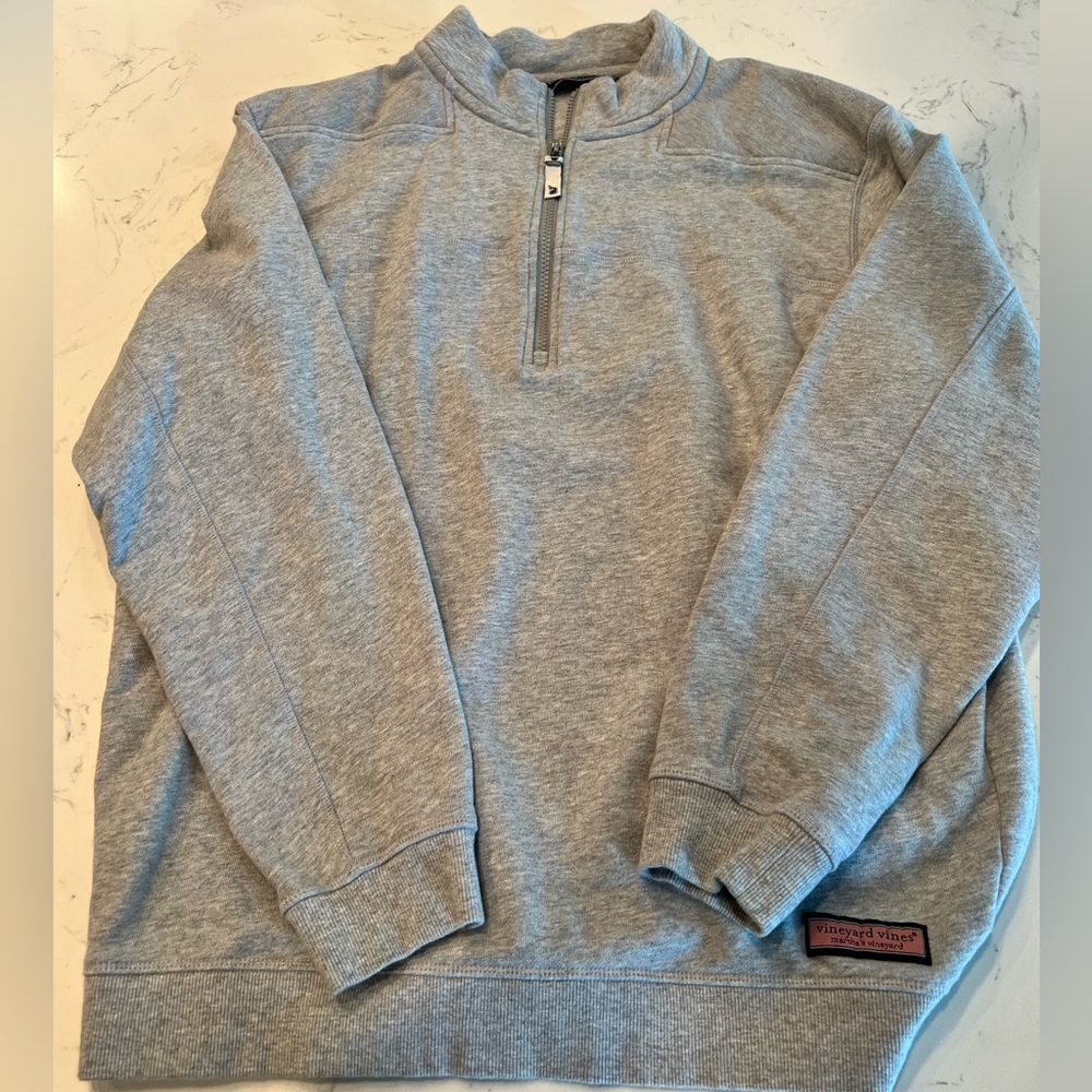 Vineyard Vines Mens shep shirt size large 1/4 zip grey